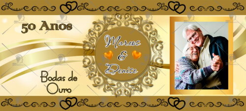 Kit 2 Canecas Mágicas Bodas de Ouro com Foto + Caixinha