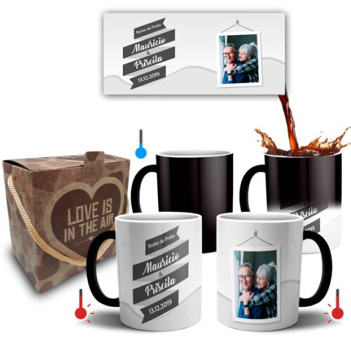 Kit 2 Canecas Mágicas Casamento Bodas De Prata 25 Anos