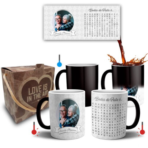 Kit 2 Canecas Mágicas Casamento Bodas De Prata 25 Anos