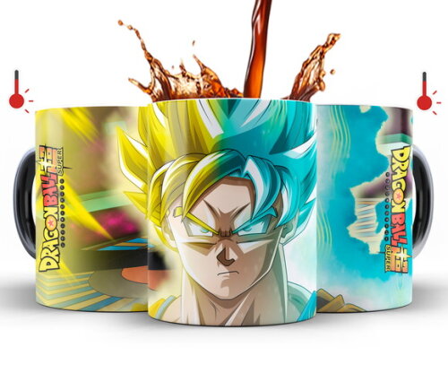 Kit 2 Canecas Mágicas Dragon Ball Super Goku e Vegeta