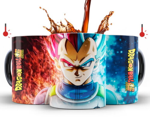 Kit 2 Canecas Mágicas Dragon Ball Super Goku e Vegeta