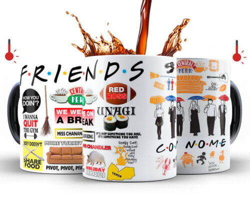 Kit 2 Canecas Mágicas Série Friends com nome