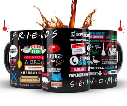 Kit 2 Canecas Mágicas Série Friends com nome
