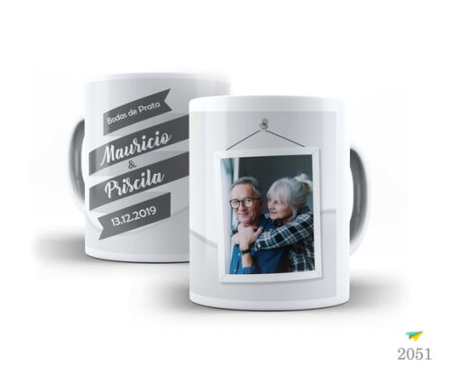 Kit 2 Canecas Personalizadas Bodas De Prata 25 Anos