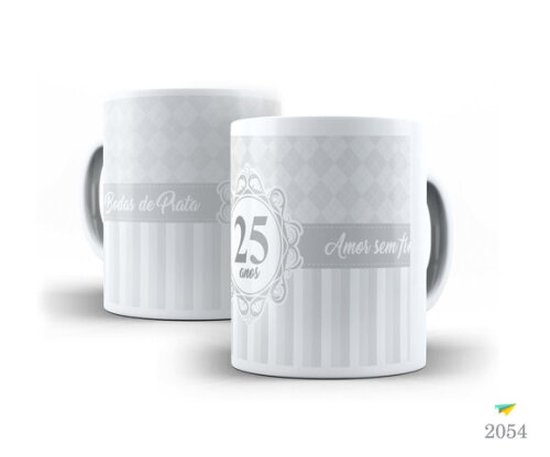Kit 2 Canecas Personalizadas Bodas De Prata 25 Anos