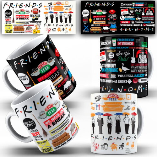 Kit 2 Canecas Personalizada Série Friends Com Nome