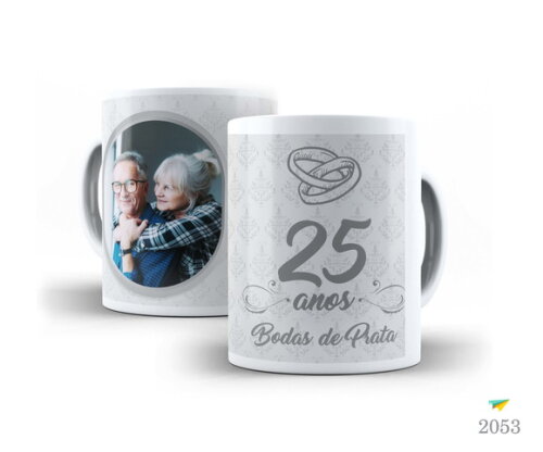 Kit 2 Canecas Personalizadas Bodas De Prata 25 Anos
