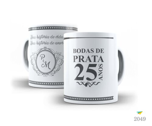 Kit 2 Canecas Personalizadas Bodas De Prata 25 Anos