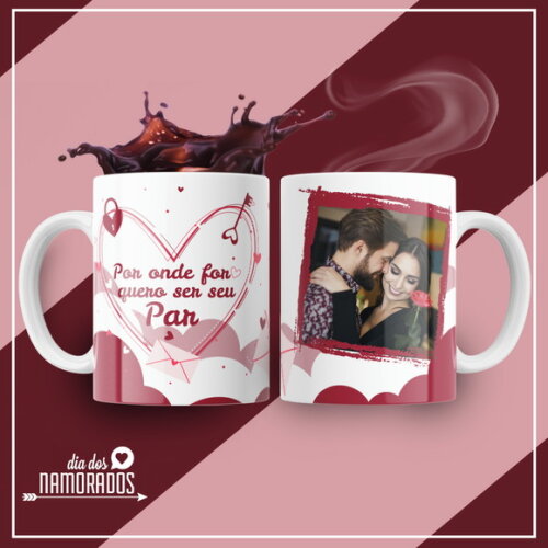 kit 2 Canecas Presente de Namoro, Noivos Casamento com Foto
