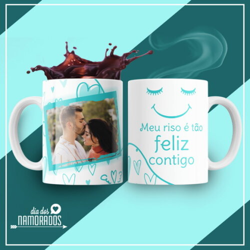 kit 2 Canecas Presente de Namoro, Noivos Casamento com Foto
