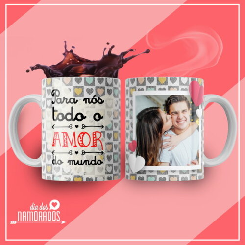kit 2 Canecas Presente de Namoro, Noivos Casamento com Foto