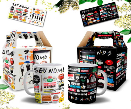 Kit 2 Canecas Série Friends Com Nome Personalizado