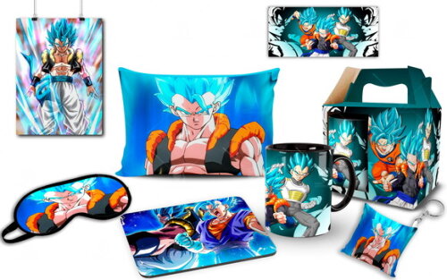 Kit personalizado Dragon Ball Super Goku Vegeta Vegito blue