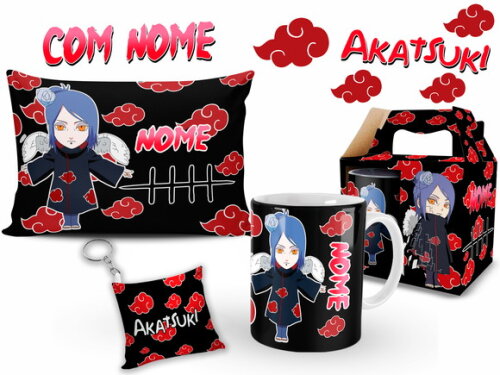 Kit Personalizado Konan Akatuski com Nome