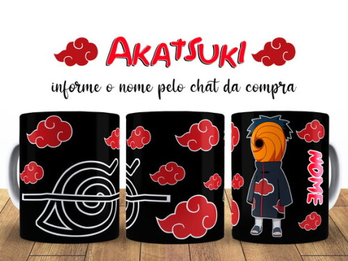 Kit Personalizado Obito Uchiha Akatuski com Nome