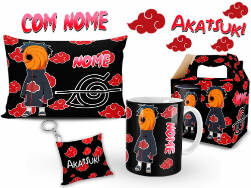 Kit Personalizado Obito Uchiha Akatuski com Nome