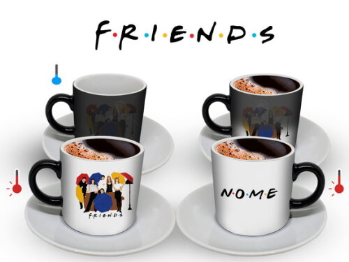 Xícara Mágica 90 ml Série Friends com Nome 1 unidade