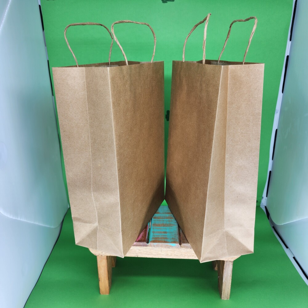 Sacola de papel Kraft 22x32x10
