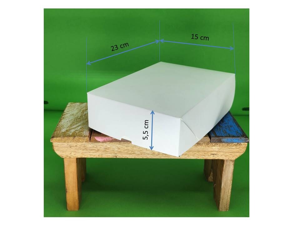 Caixa de papel cartão duplex branca 15x23x5,5