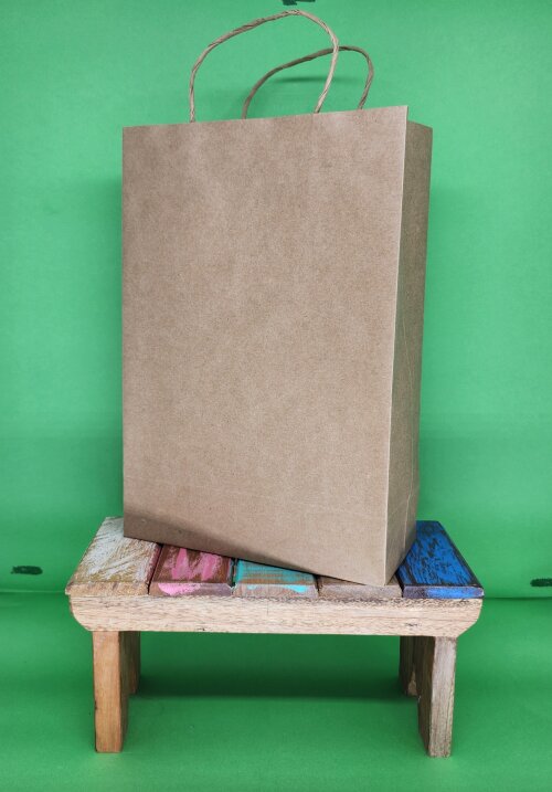 Sacola de papel Kraft 22x32x10