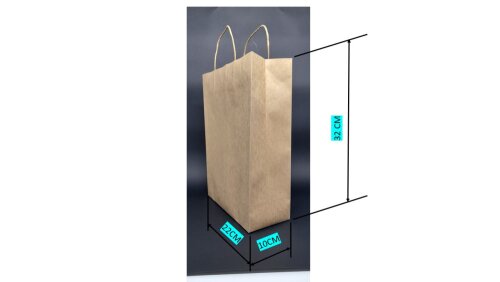 Sacola de papel Kraft 22x32x10