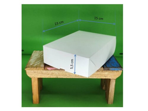 Caixa de papel cartão duplex branca 15x23x5,5