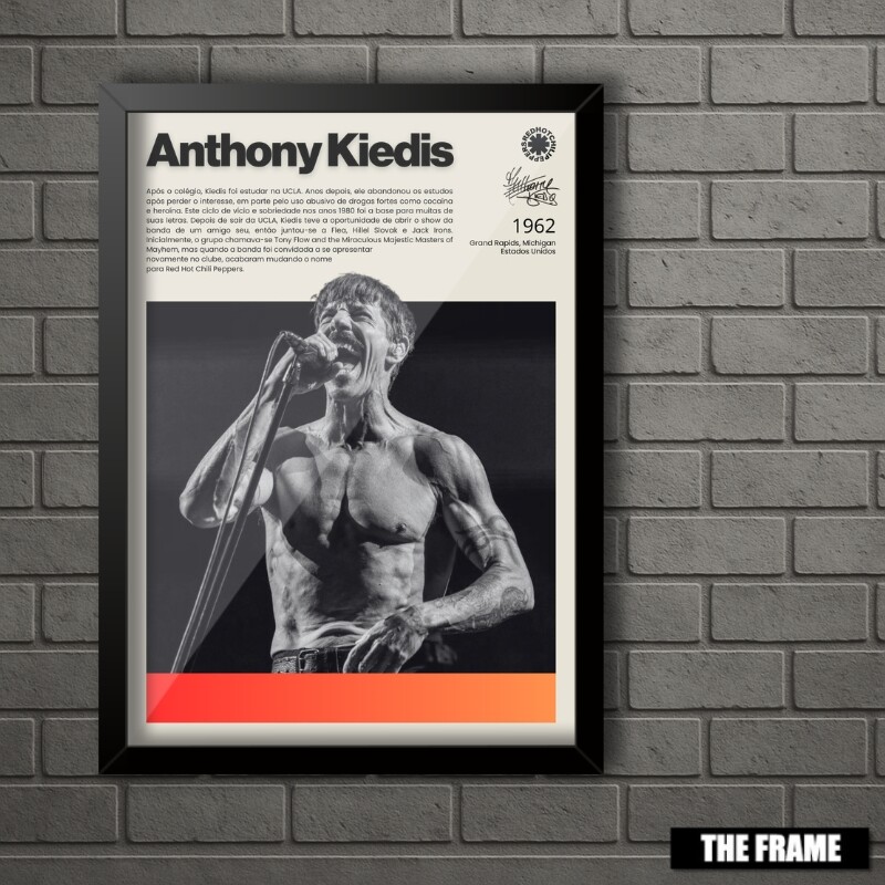 Quadro Decorativo A3 Anthony Kiedis Red Hot Chili Peppers