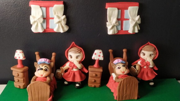 Kit 4 Apliques Chapeuzinho Vermelho