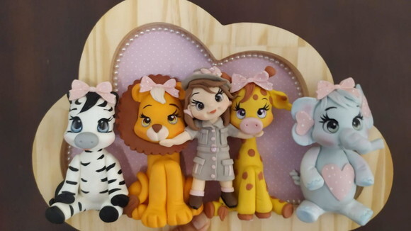 Porta Maternidade Safari de Menina