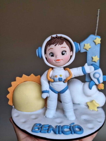 Topo de Bolo Astronauta
