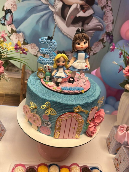 Topo de Bolo Personalizado Alice no País das Maravilhas