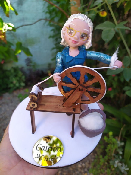 Topo de Bolo-vela em Biscuit