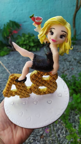 Topo de Bolo,e Vela Personalizada