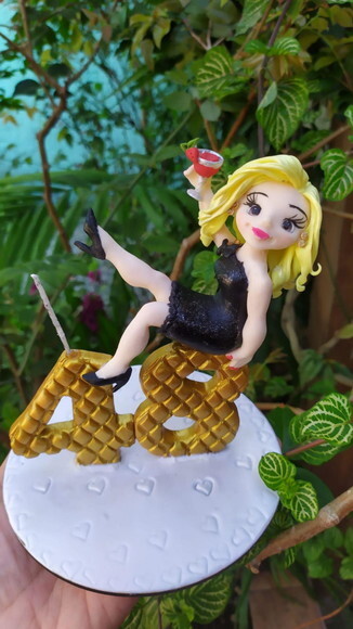 Topo de Bolo,e Vela Personalizada
