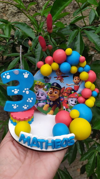 Vela em Biscuit Patrulha Canina