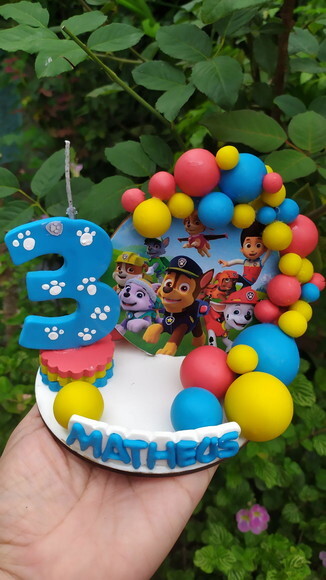 Vela em Biscuit Patrulha Canina