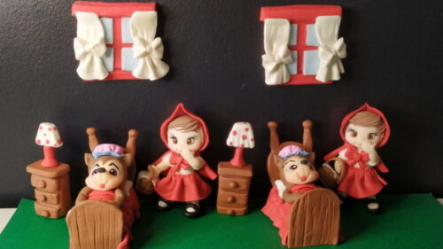 Kit 4 Apliques Chapeuzinho Vermelho
