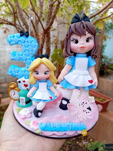 Topo de Bolo Personalizado Alice no País das Maravilhas