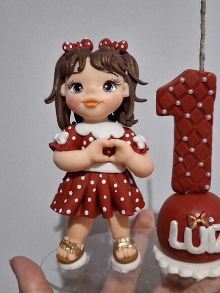Topo de Bolo Vela Personalizada.tema Minnie