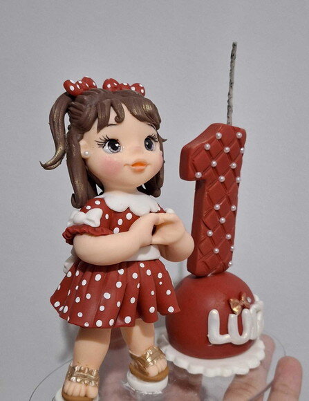 Topo de Bolo Vela Personalizada.tema Minnie
