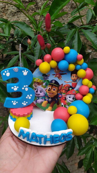 Vela em Biscuit Patrulha Canina