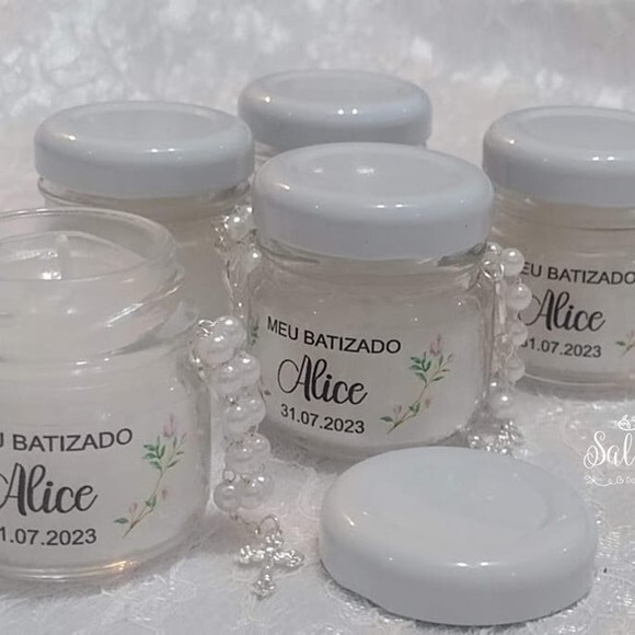 Lembrancinha Batizado Vela com Terço