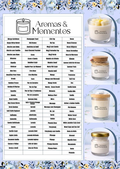 Vela no Copo Quadrado com Flor de Cerejeira