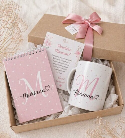 Kit Caneca Personalizada com Bloco A6