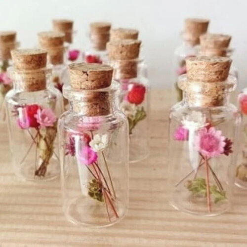 Mini Garrafinhas Decoradas com Flores Secas Naturais