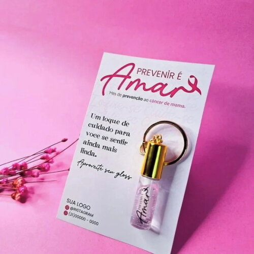 Mini Lip Gloss com Card - Qualquer Tema
