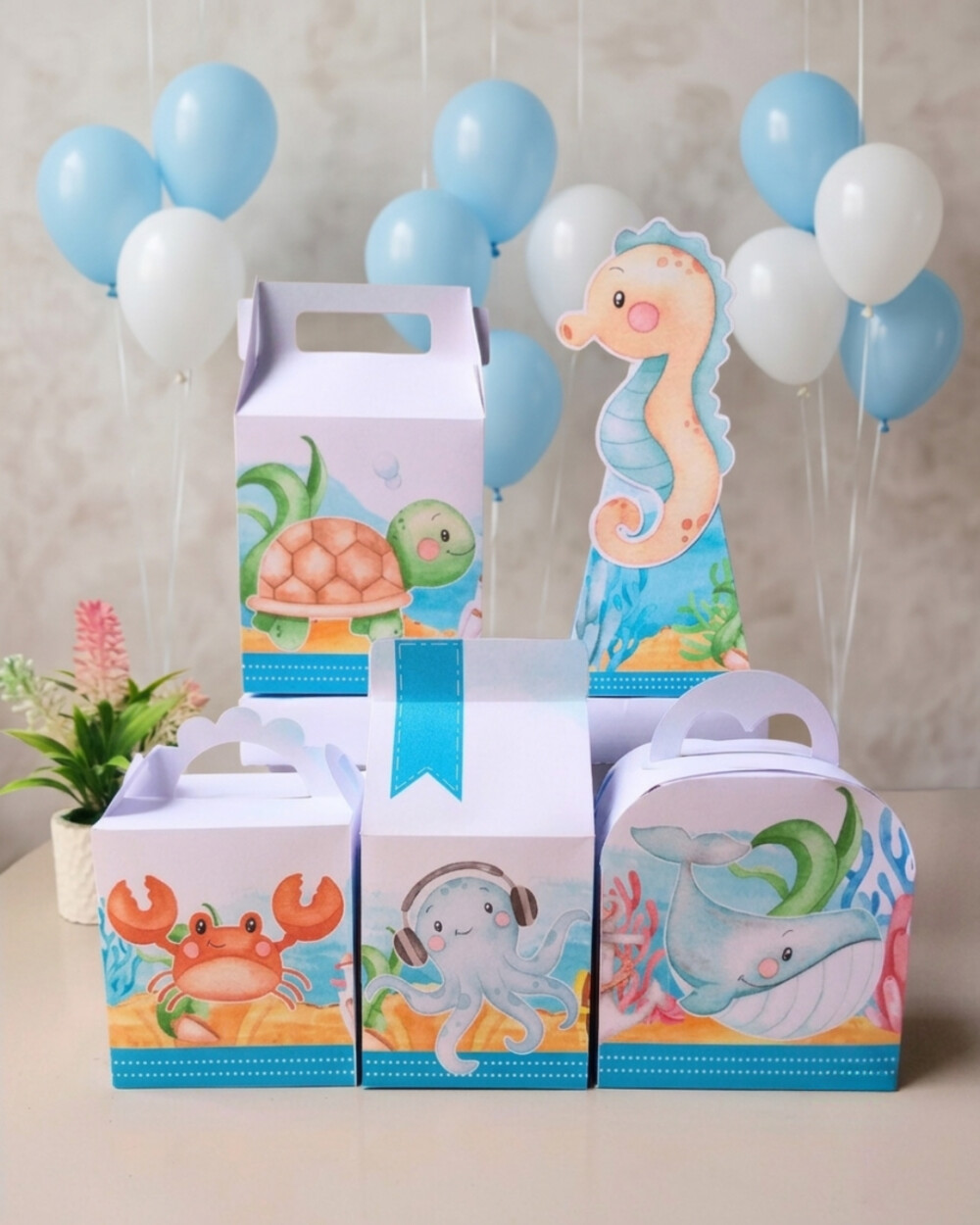 Kit 40 caixas Fundo do mar menino Personalizado | Lembrancinhas I
