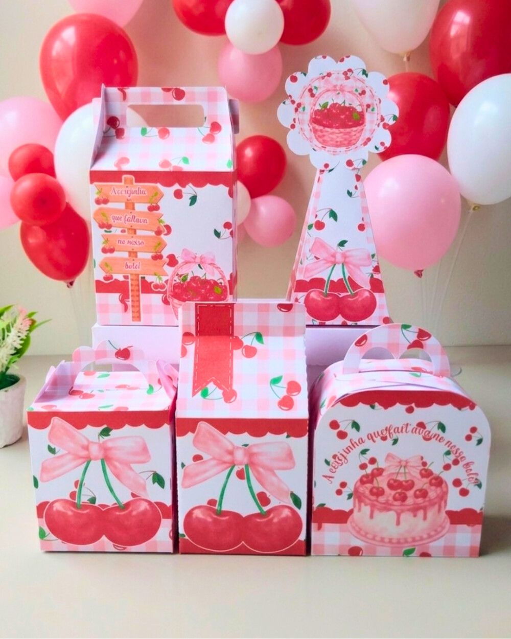 Kit 15 caixas Cerejinha Personalizado | Lembrancinhas Infantil