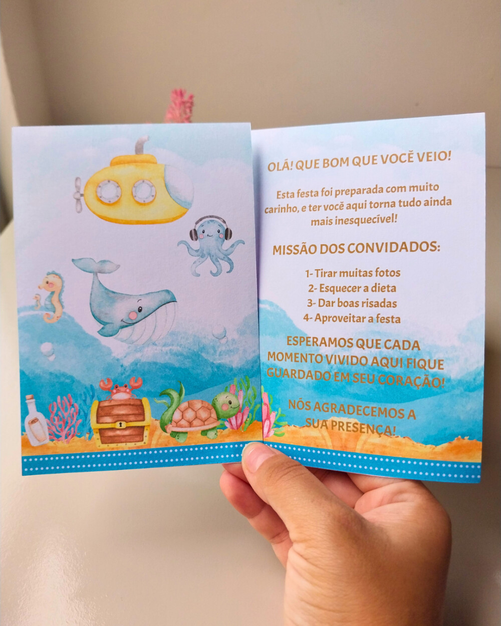 20 Plaquinha de mesa Fundo do mar menino Festa Infantil | Centro