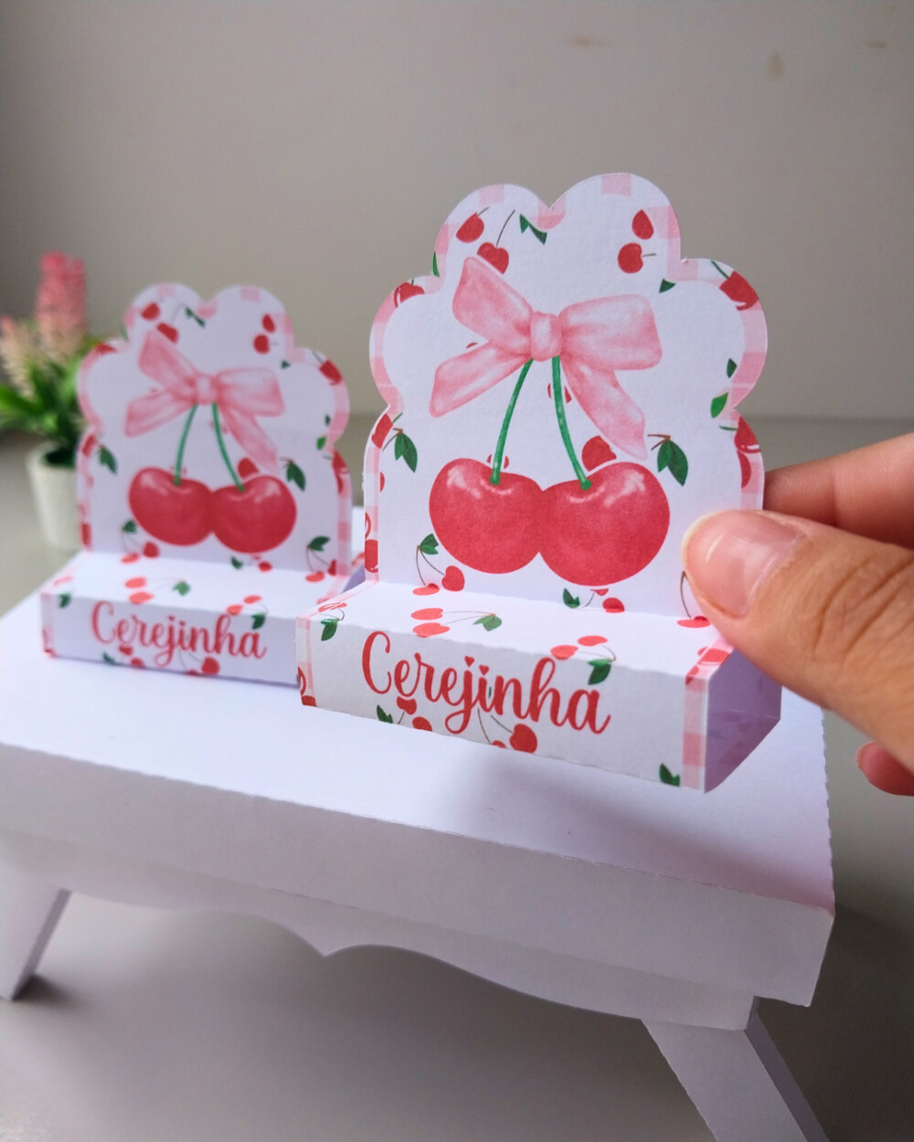 Kit 10 Porta bis duplo Cerejinha Personalizado | Lembrancinhas In